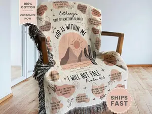 Personalized Scripture Verse Woven Blanket Gift For Christian Bible Verse Blanket Scripture Verse Woven Throw Scripture Verse Tapestry