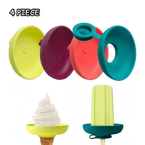 🍦 Summer Family Pack | 4 Pcs Reusable Popsicle Holder Set | No Drip Ice Cream Cone Catcher