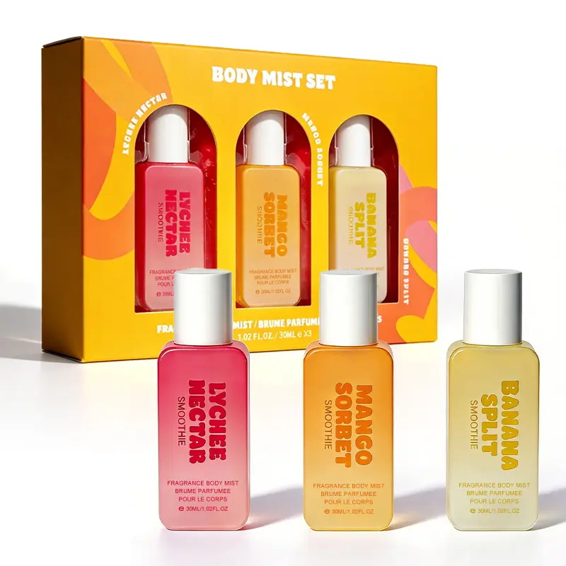 3-Piece Set Body Mist Gift Box For Women and Men - 1 Fl Oz/Bottle Perfume, Long-Lasting Fragrance, 3 Different Flavors, Perfect for Gifts for Girlfriends, Holiday Use