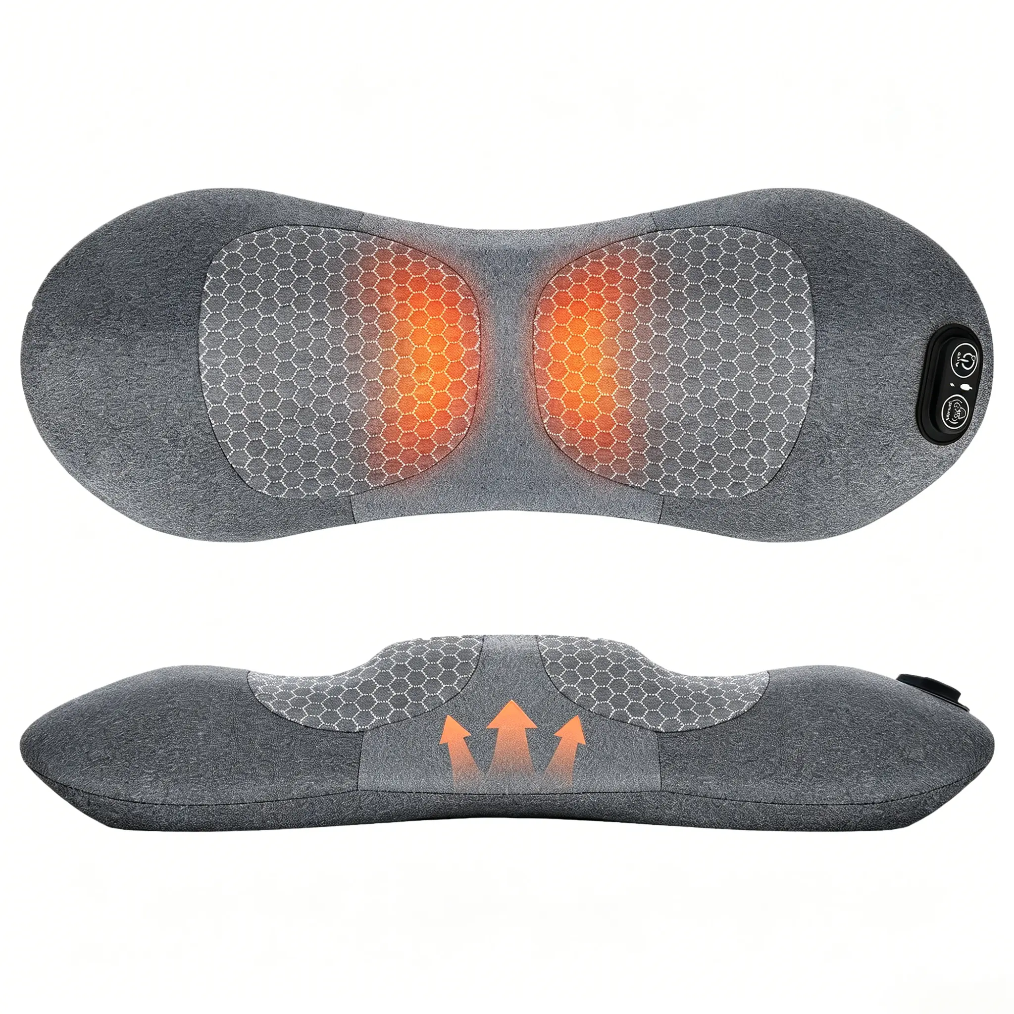 Electric Heat Therapy Lumbar Pillow Slow Rebound Foam Heating Waist Support Cushion Ergonomic Contour Design For Side Back Sleepers Lower Back Pain Relief