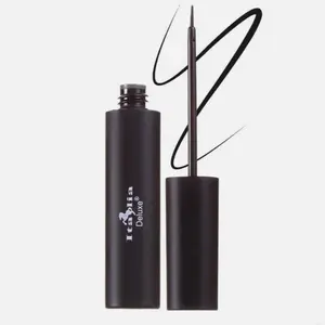Italia Deluxe Black Waterproof Liquid Eyeliner with Vitamin E for Long Lasting Wear and Smudge Free Application