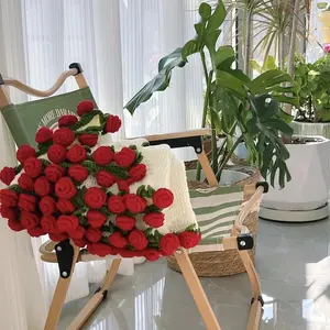Handmade Crochet Flower Blanket Bouquet - Soft Knitted Rose Throw Blankets, Ideal Mothers Day Gift, Mom Gifts for Women for Birthday & Wedding Occasions