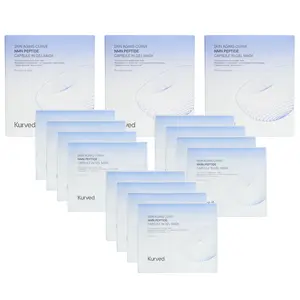 [Exclusive Bundle] Kurved NMN Peptide Capsule Gel Mask 3 Box | Firming, Lifting, Anti Aging, Hydrogel Mask with NMN, NAD, Peptide, Collagen infused with Liposomal capsule for Lifting & Firming, Cooling hydration, K-Beauty (8 sheet)