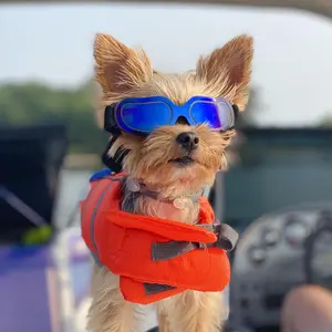 2026 New Small Dog Cat Sunglasses, UV Protection, Lightweight Windproof Dustproof Fogproof Adjustable Strap, Outdoor Fashion Accessory for Pet Parties