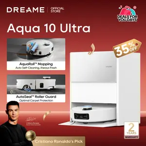 【Super Brand Day】DREAME Aqua10 Ultra Roller Robot Vacuum and Mop & 30,000Pa Suction, Self-Cleaning Dock & Extending Roller Mop, Heat-Washes & Dries, Carpet Protection, AI Camera & LiDAR Avoidance Tech, Voice Control
