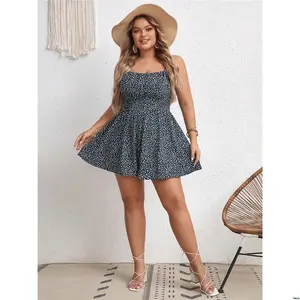 Boho Summer Cami Ditsy Plus Vcay Tiktok Floral Print Romper