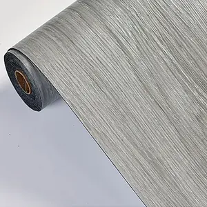 1 roll of wood grain self-adhesive wallpaper, PVC floor stickers, Wood grain pattern, Tear-and-stick waterproof and mildew-resistant, removable and washable, easy to install, Suitable for living rooms, kitchens, bedrooms and furniture refurbishment