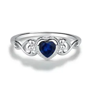 Sterling Silver Heart Birthstone Baby Ring for Kids
