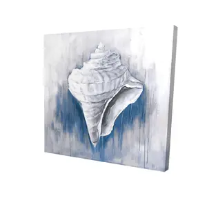 360 stand High-Def Ocean Theme Blue Conical Shell Art Print, 36x36 in Marine Bathroom Home Decoration, Ocean Art Marine Life Artwork Wall Decor - Model 2080-3636-CO23-1, Beach-Themed Wall Arts