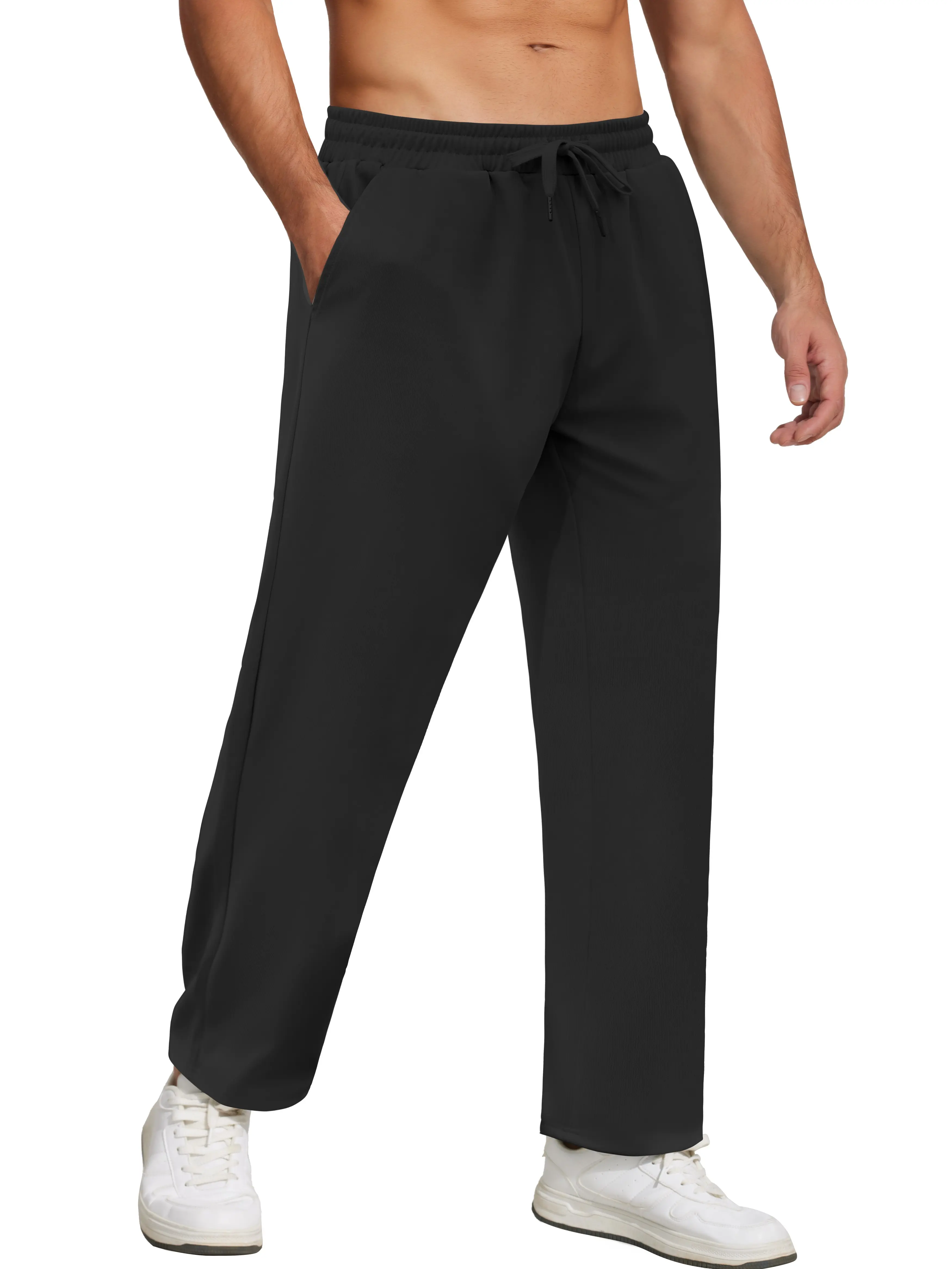 COOFANDY Men Jogger Yoga Sweatpants Casual Athletic Elastic Waist Pants Open Bottom Trouser Jersey Knit Pants with Pockets