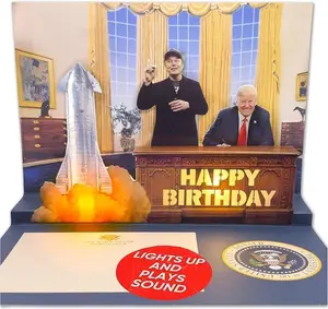 President Trump and Elon Talking Birthday Card with Authentic Voices