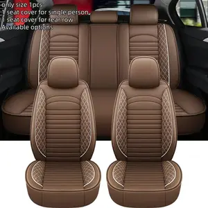 Universal 5-Seat Car Seat Covers, Premium PU Leather & Breathable Mesh, Fits 95% of 5-Seater Vehicles, Durable & Comfortable Design