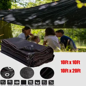Anti-UV Sun Shade Net Awnings 10Ft x 10Ft & 10Ft x 20Ft Sun Shelter for Garden Patio Pool UV Protection Durable Windproof Sunblock