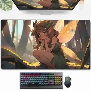 Fairy Mouse Pad Desk Mat Large Computer Keyboard Pad, Office Laptop Mouse Pad Anime Game Mouse Pad, Board Card Game Play Mat Compatible For Trading Card Game