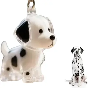 Dog Hair Collector Keychain Charm Memorial Storage Box, Dog Shape Pet Hair Memorial Bottle, DIY Pet Furs Collection Capsules, Pet Hair Ashes Keepsake (Dalmatian)