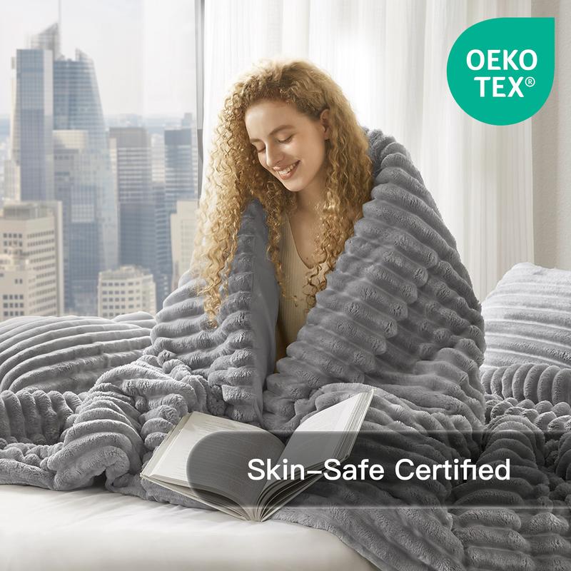 Regency Heights Comforter Set, Microfiber Reverse, Lightweight, Super Soft Ribbed Velvet Comforter, 2 Shams, All Season Bedding Duvet