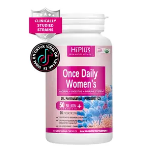 Women's pH Balanced Probiotic, 50 billion CFU, 16 probiotic strains. Organic probiotic triple action to support digestive, intimate and immune health. Relieves Irritable Bowel Syndrome Symptoms, Dairy Free, Intimate Odor Regulation, 60 Capsules