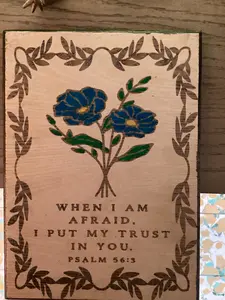 When I am afraid I put my trust in you Bible Verse Wall Art