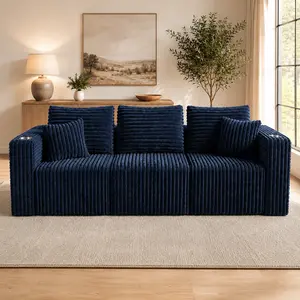 104&70" Modular Boneless Sectional Couch Oversized Deep-Seat No Assembly Required Suitable for Living room/Bedroom/Apartment 0020BL