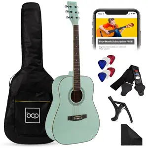 Best Choice Products 41in Full Size All-Wood Acoustic Guitar Starter Kit w/ Gig Bag, Pick, Strap, Rag
