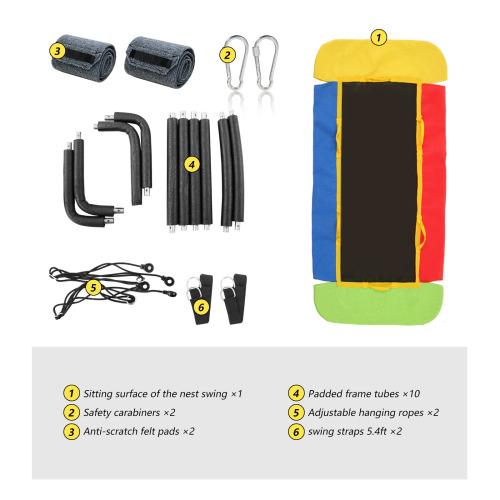 60'' Rectangle Platform Tree Swing for Kids and Adults, Giant Flying Swing with Adjustable Hanging Strap, Waterproof Textilene Fabric Tear & UV Resistant, Swings Set for Backyard Garden Outdoor Play;