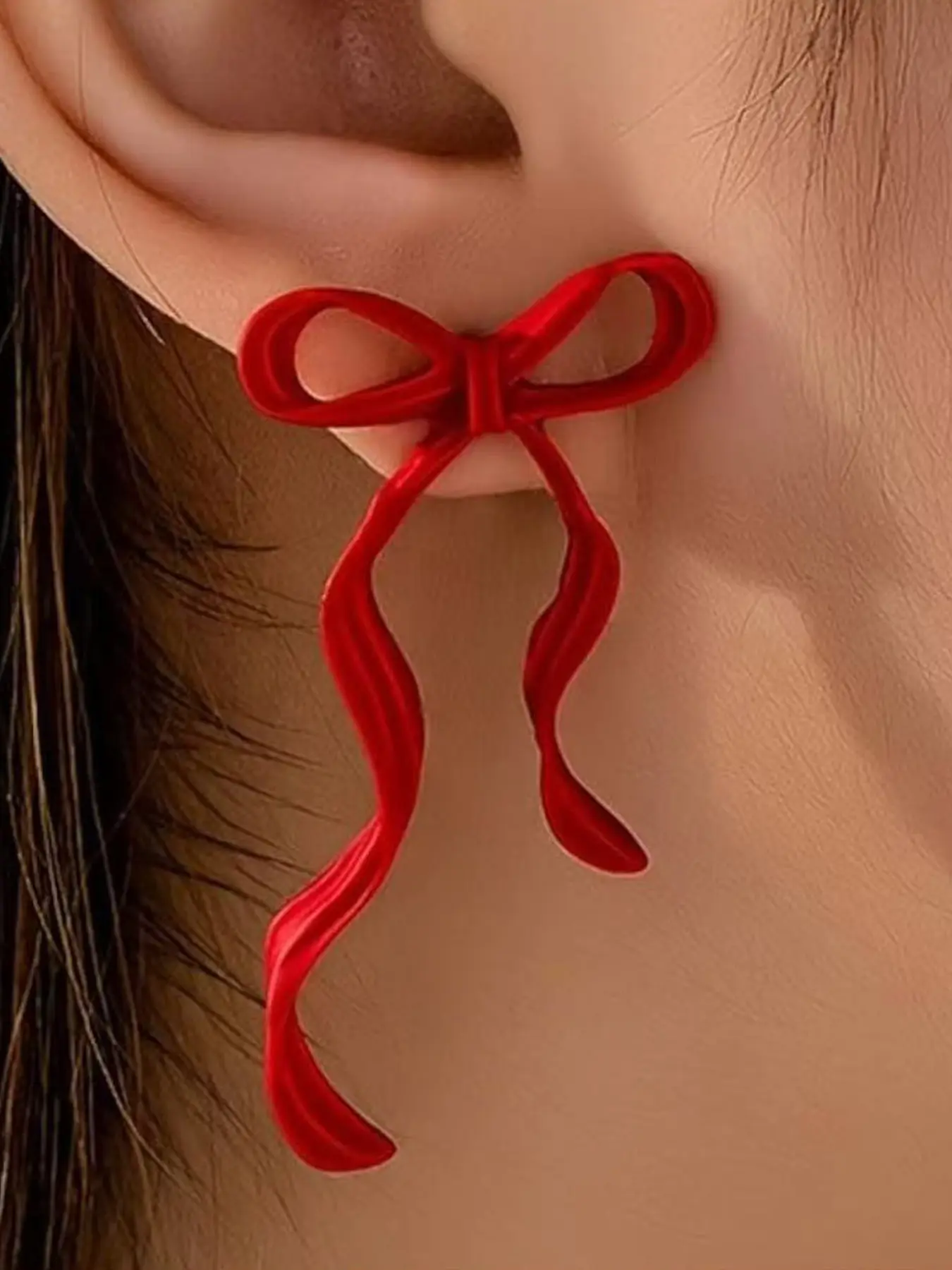 Christmas Earrings for Women Red Bow Earrings Christmas Bow Earring New Years Earing Holiday Festival Jewelry Gifts Stocking Stuffers Fashionable Earrings Ear Accessories