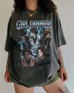 Viktok Arcane Girl Dinner Comfort Colors Unisex Tshirt For Men- For Women, Y2K 90s Retro Celebrity Crush Movies Bootleg Tshirt, Style Fit Cotton Top