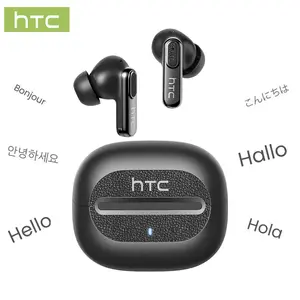 HTC NE60 TWS AI Translator Earbuds, Wireless Bluetooth 6.0, Supports Real-Time Translation in 134 Languages, IPX5 Waterproof, Hi-Fi Sound Quality, Suitable for Exercise, Meetings, Studying