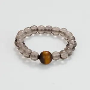 Smoky Quartz & Tiger Eye Healing Ring | Grounding & Courage Jewelry