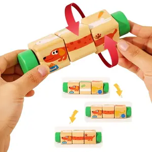 Children Early Education Puzzle Toy, Rotating Brain Teaser for Kids, Educational Cognitive Game, Ideal for Preschoolers, Wooden Puzzles