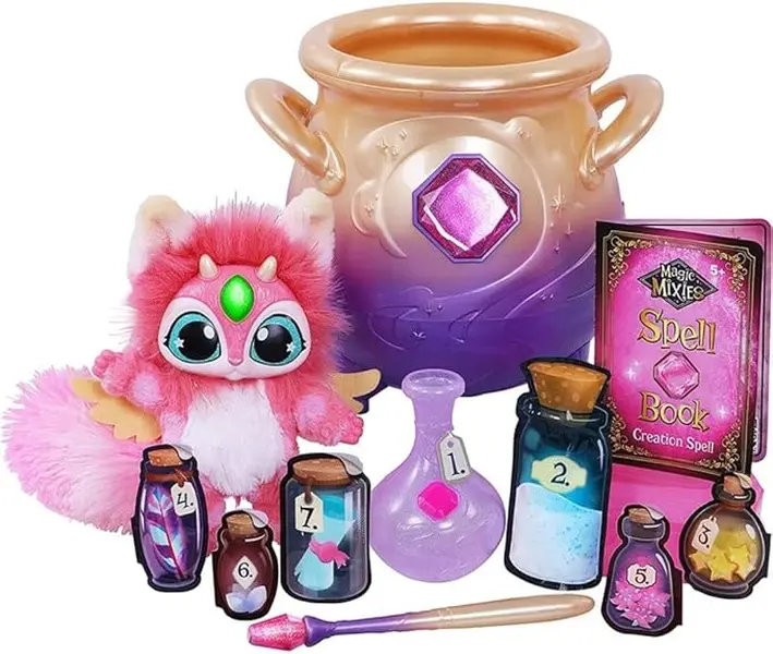 Magic Mixies Magical Misting Cauldron with Interactive 8 inch Pink Plush Toy and 50+ Sounds and Reactions