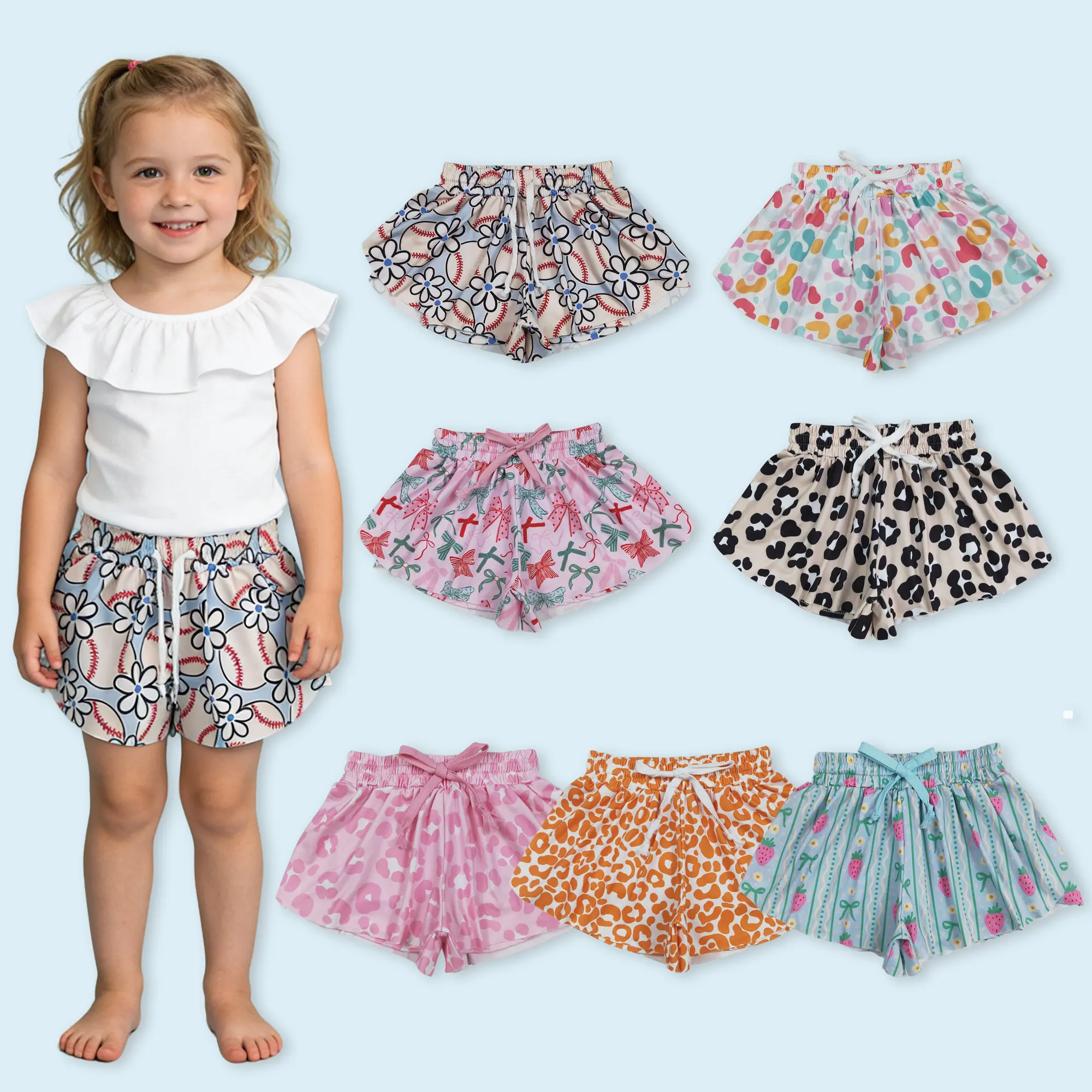Kids girls active wear summer  yoga shorts
