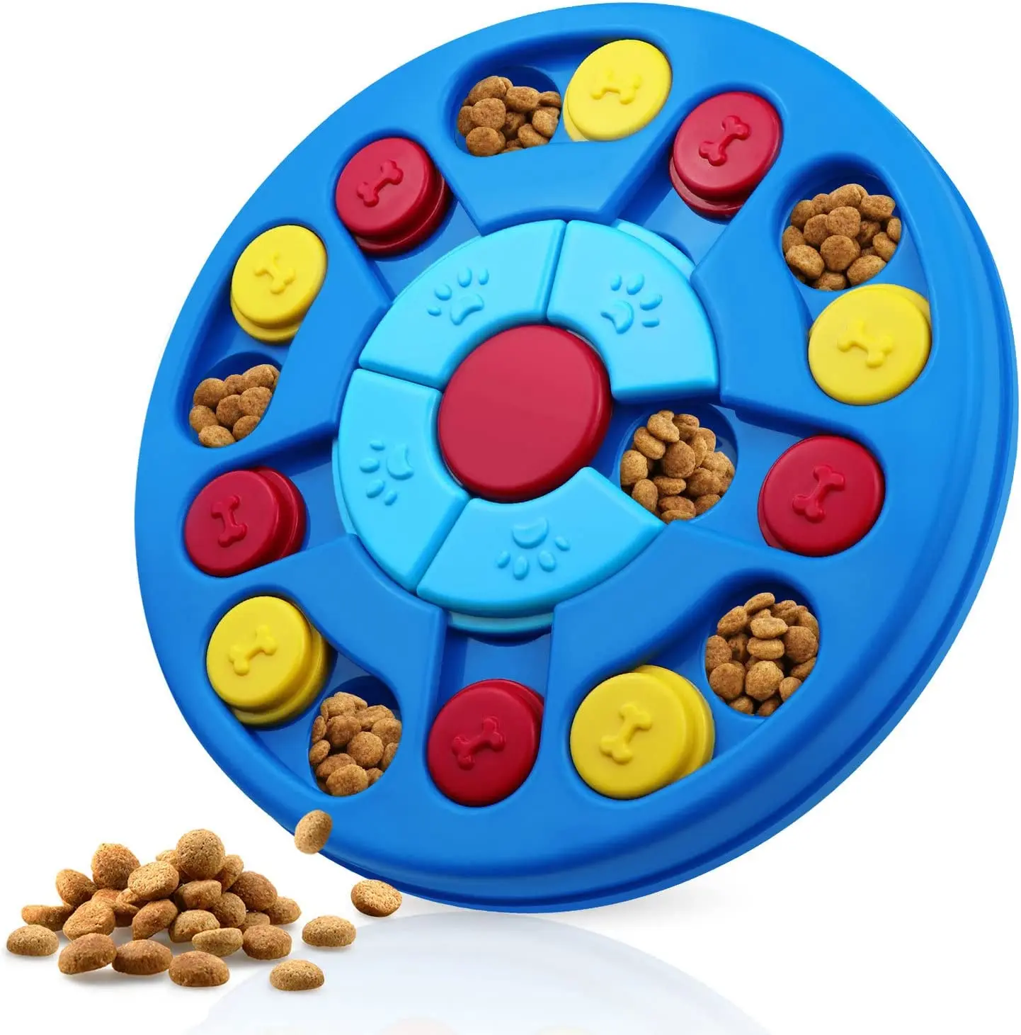 Dog Puzzle Toy Interactive Treat Dispenser, IQ Training & Mental Stimulation Feeder for Dogs and Cats, Slow Feeding Pet Toy, Mental Enrichment Toy