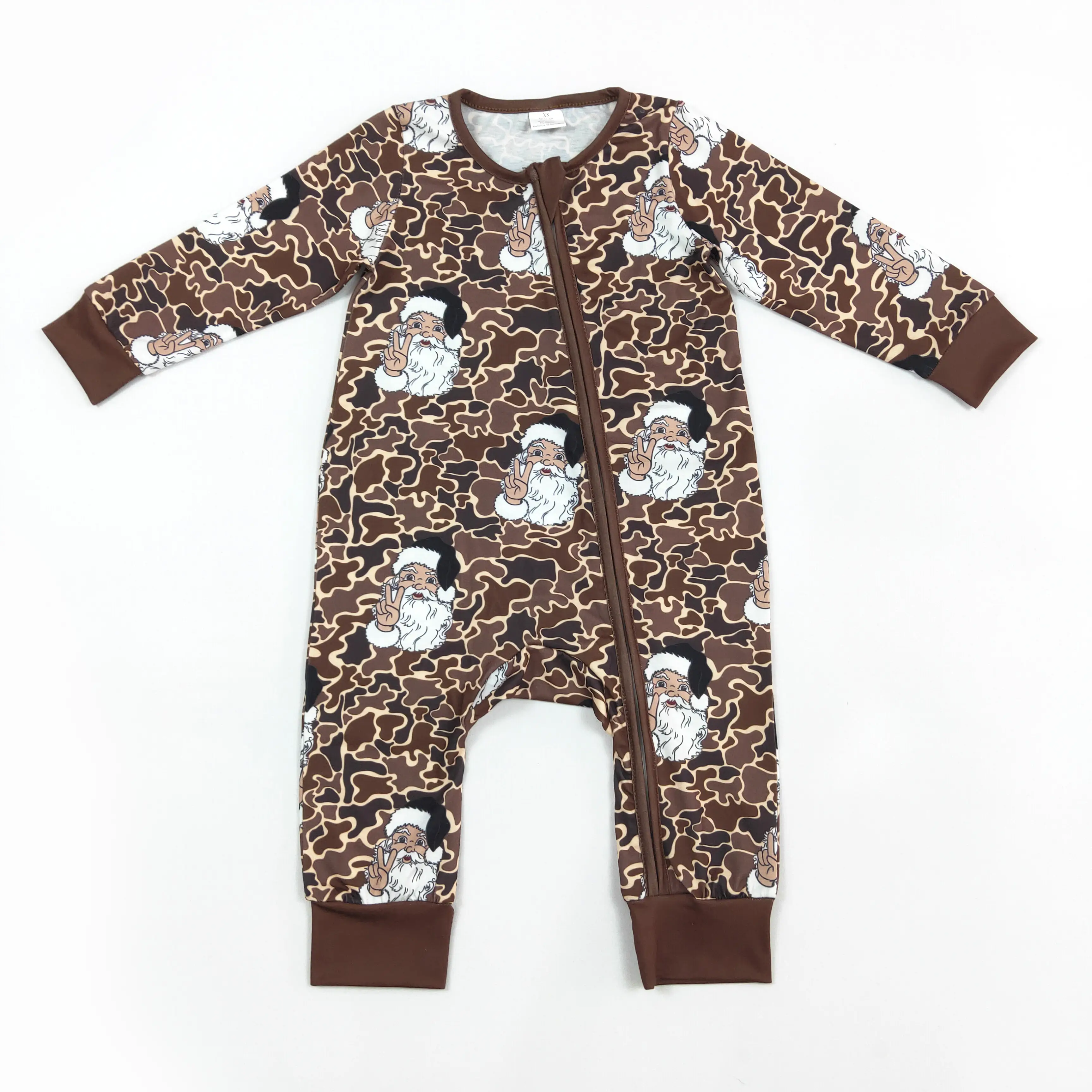 Christmas Camo Hidden Santa's Long Sleeve Baby Bodysuit
