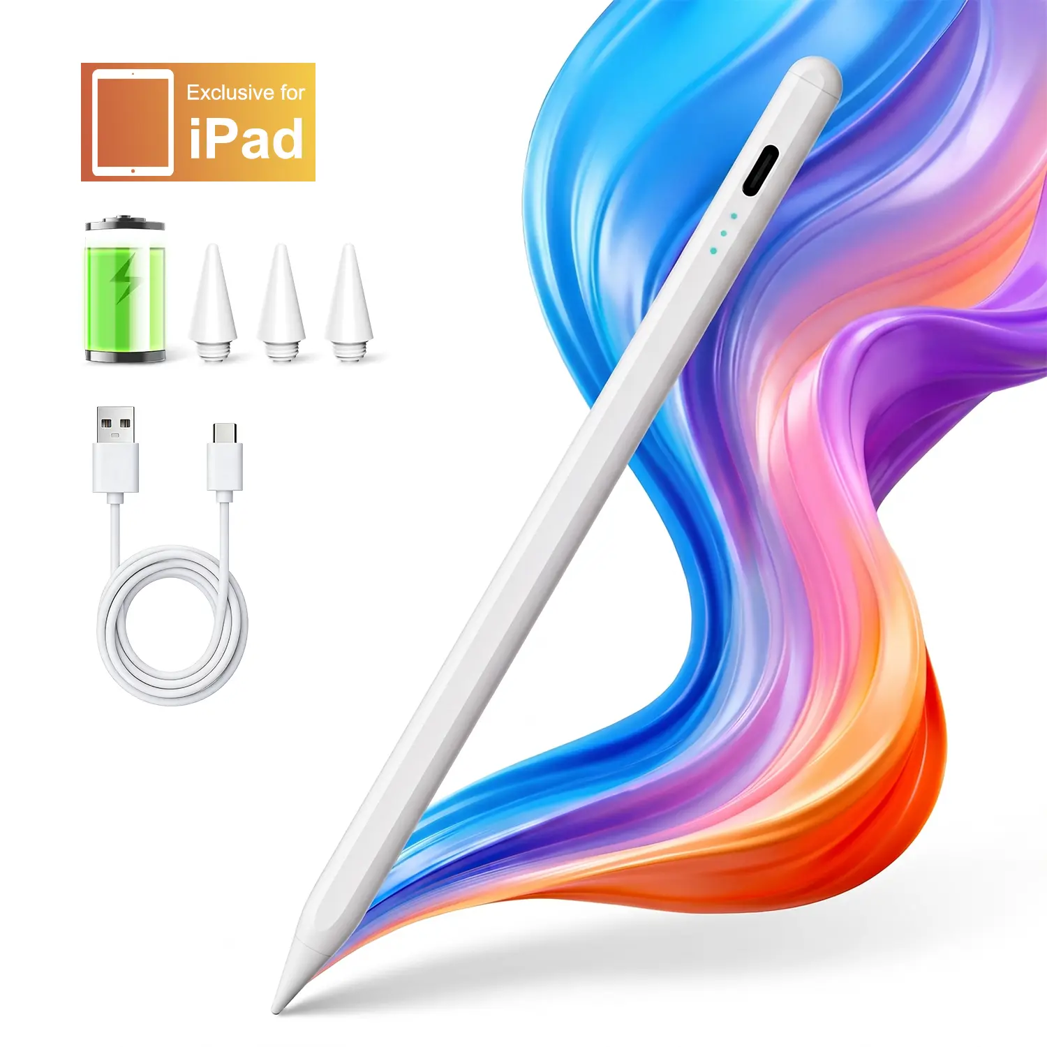 Stylus Pen for iPad 2018-2026, Fast Charge iPad Pencil with High Precision, Tilt Sensitivity, Palm Rejection, Magnetic for Note-Taking Drawing on Apple iPad 6-11/Air/Pro/Mini - No Pairing tiktokshopsummersale