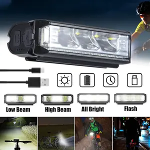 Bike Lights for Night Riding, 6 LEDs Bright Bicycle Light, USB Rechargeable Bicycle Headlight, Waterproof Bike Lights Front Set