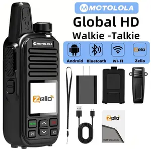 2G 4G Zello Android system supports WiFi, Bluetooth, global coverage, unlimited call distance, and two-way radios, Handheld walkie talkie are suitable for hotel management, fleet scheduling, security patrols, emergency communication