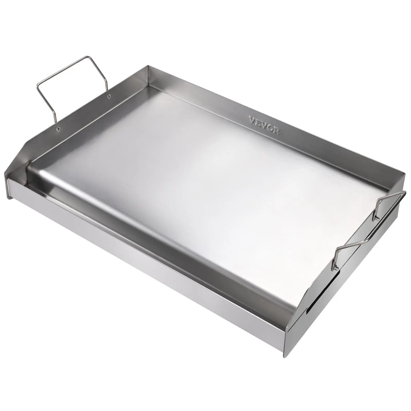 VEVOR Stove Top Griddle,  23.5"x16" Pre-Seasoned Stainless Steel Griddle, Rectangular Double Burner Griddle Pan, Non-Stick Family Pan Cookware with Handles and Oil Groove, for BBQ, Gas Grills, Silver#BackToSchool