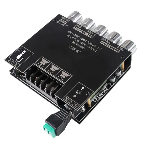 2.1 Channel Bluetooth Audio Power Amplifier Board 50W×2+100W with Treble and Bass Control for DIY BT Speaker Home Theater Power Amplifier Module Powered Amplifier