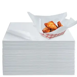 (250 Count) 12x12 White Wax Paper Sheets for Food, Basket Liners, Sandwich Wrap Squares, Burger Wraps, Waxed Deli Wrappers for Burrito Wrapping, Basket Liner, Deli Paper Sheets - Stock Your Home