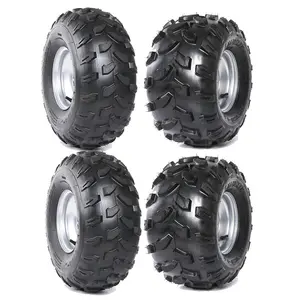 19x7-8 19x7x8 ATV Tires and Rims Front and Rear 18x9.5-8 Tubeless Wheel 4 Stud Fit ATV UTV Go Kart 4 Wheelers Golf Cart Quad Buggy Moped Drift Trike Lawn Mower Tricycle Mini Bike 150cc-200cc Set of 4