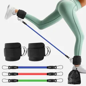 Ankle Strap Resistance Band for Leg & Glute Training with Door Anchor, Elastic Pull Rope for Home Gym Workouts, Hip Lift & Leg Strength Equipment