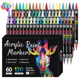 Acrylic Paint Markers Set, 96/120 Color Dual Tip, DIY Art Supplies for Rock Painting, Canvas, Wood, Crafts, Back-To-School, holiday gift ,Creative Potential