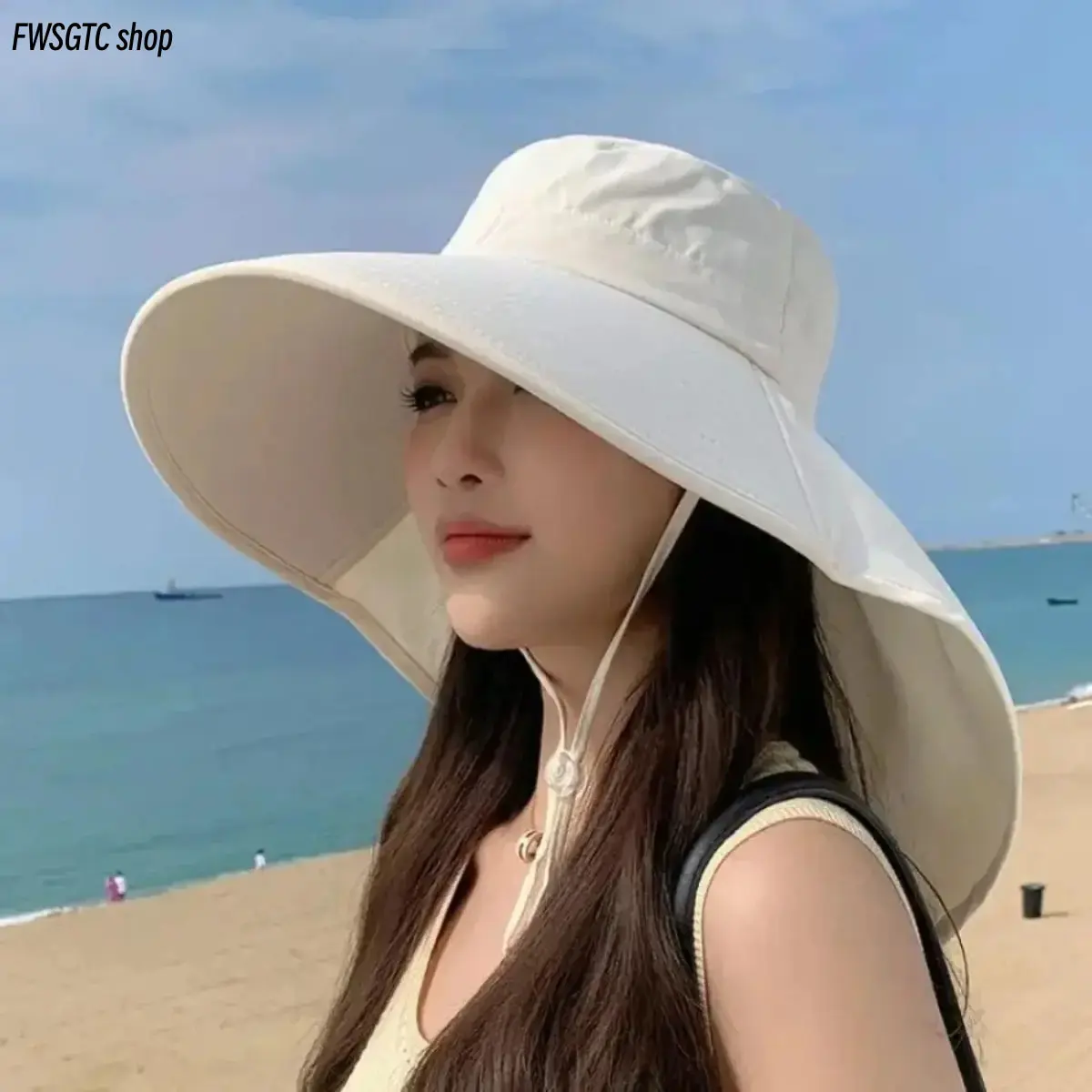 Women’s Wide Brim Sun Hat with Neck Flap, UPF50+ UV Protection Breathable Summer Accessory. Adjustable Chin Strap Hat for Hiking, Travel & Mother’s Day Gifting | Summer Wins