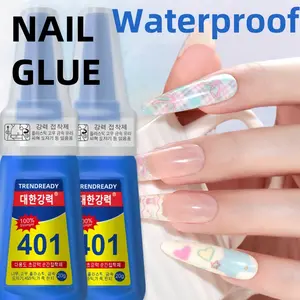 2PCS 401 Nail Glue 25g/Bottle: Long-Lasting 90+ Days, No UV Lamp Needed | Fast-Bonding, Super Strong Weld-Like Hold Waterproof Heavy Duty Glue – For Press-On Nails, Nail Art & Multi-Material Repairs | Extra Hold, Large Capacity