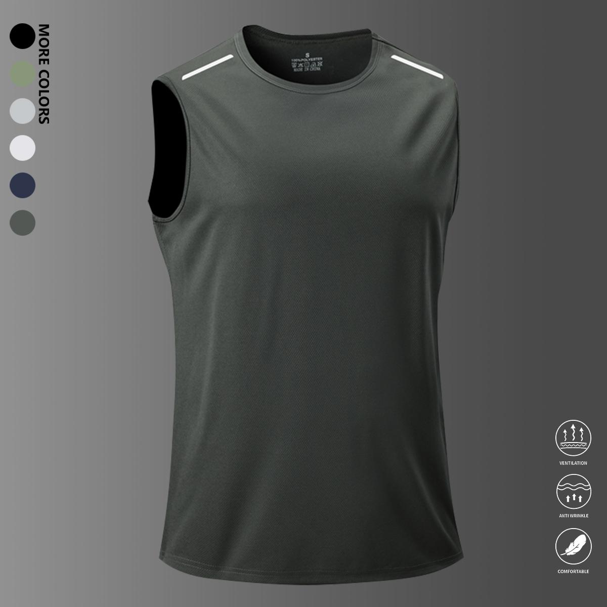 Men’s 3-piece sleeveless T-shirt set — breathable, quick-dry athletic shirts suitable for summer gym workouts, running, and training