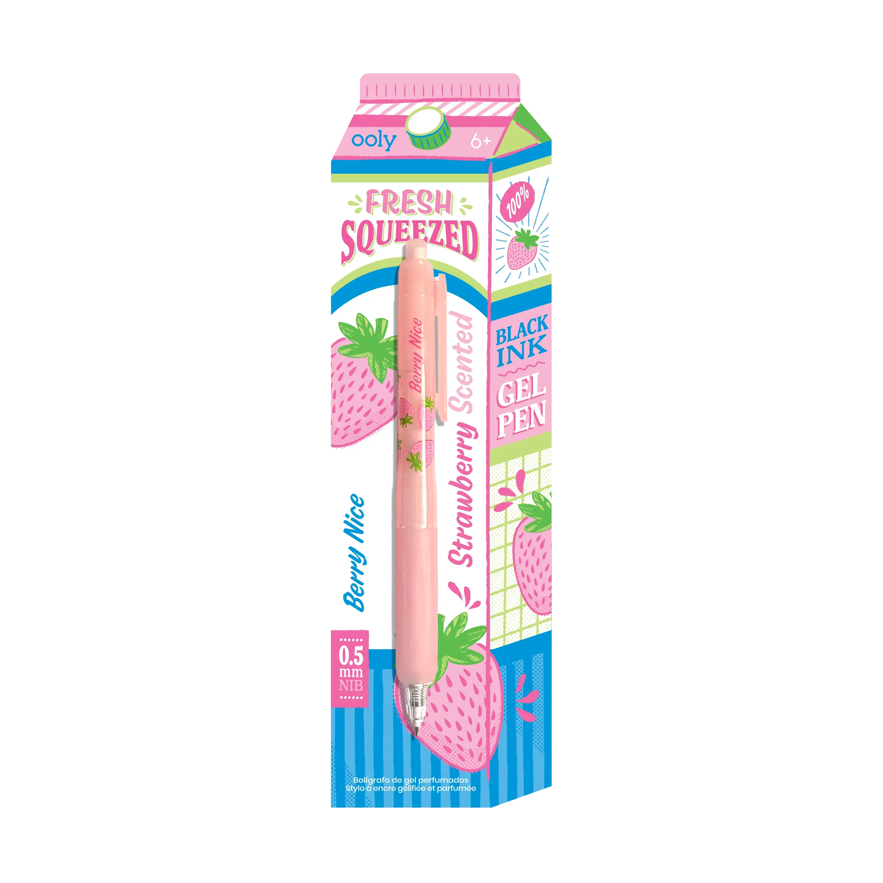 Fresh Squeezed Fruit Scented Gel Pen - Black Ink - Strawberry