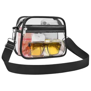 Clear Bag for Stadium Events - Adjustable Strap Clear Purse for Women and Men Sports Concerts Festivals Stadium Approved Crossbody Option