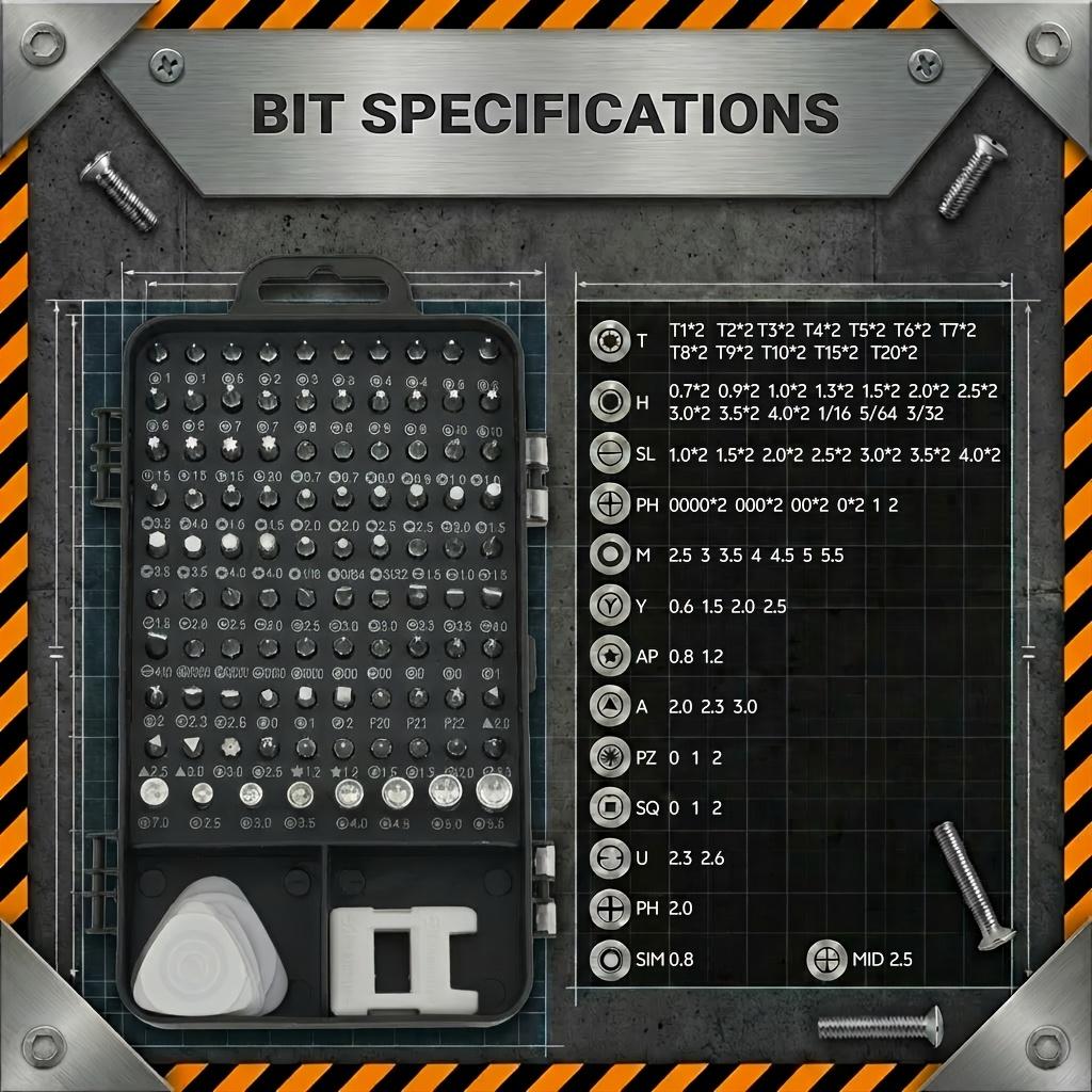 117in 1 Or 132in 1 Precision Screwdriver Set, Small Screwdriver Set And Magnetic Repair Tool Kit with Torx Triwing Bits, Multi Screwdriver, Multi Bit Screw Driver, Bit Driver, Phillips Screwdriver And Flathead Screwdrivers for Electronics