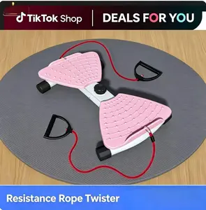 Portable Twist Waist Board with Resistance Ropes and Acupressure Pads, Compact At Home Gym Equipment for Core Training